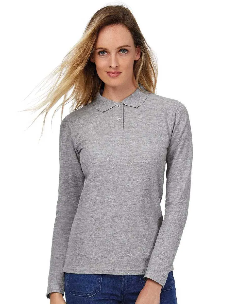 Dames Polo Lange Mouw B&C PWI13 productfoto