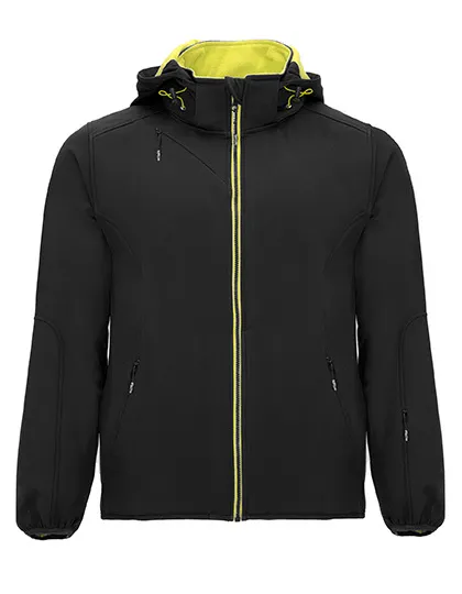 Heren Softshell Jas Siberia Roly SS6428 in Heren Softshell Jas Siberia Roly SS6428 zwart-lime punch