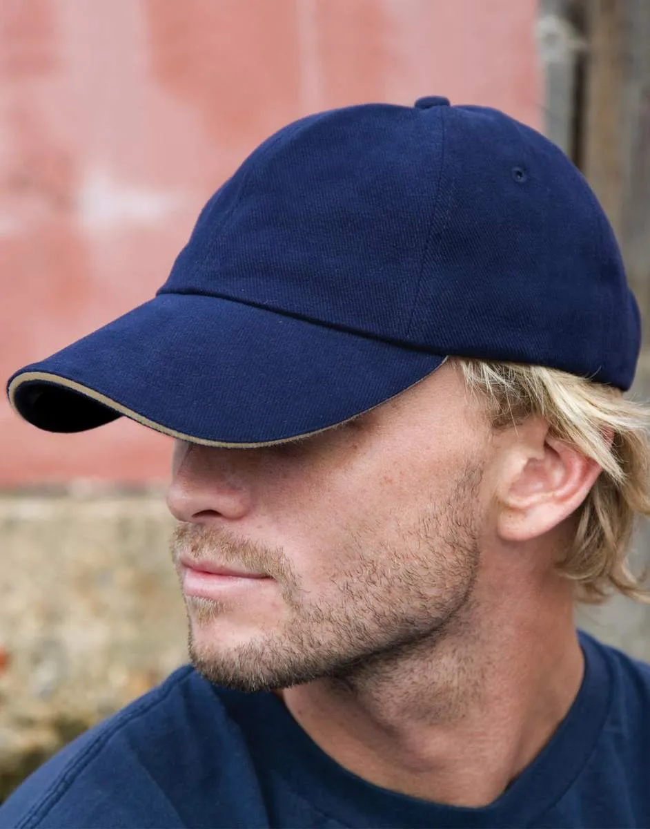 Caps 6 Panel Sandwich Brushed Cotton RC025P productfoto