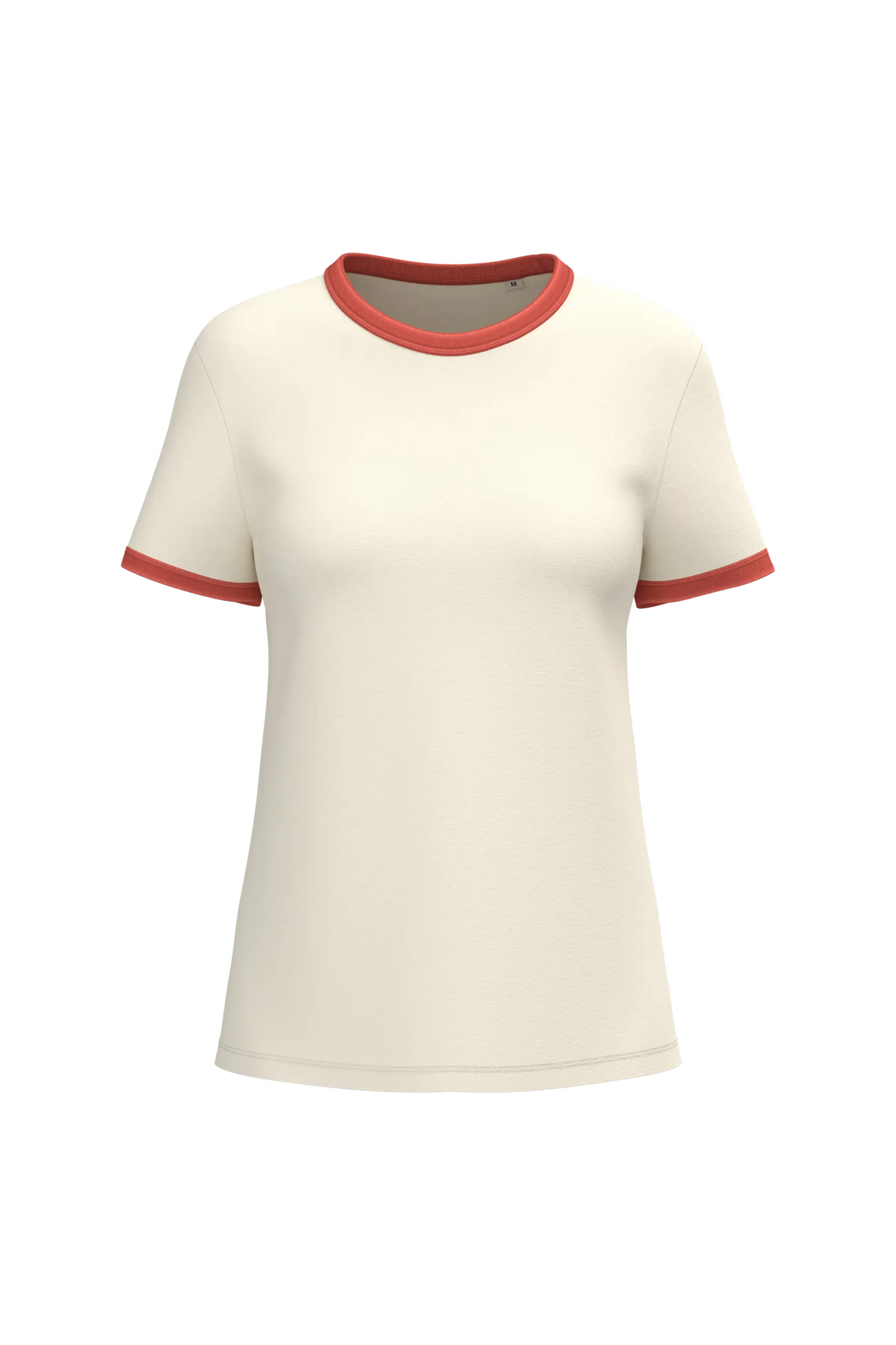 Dames Ringer T-Shirt Native Spirit Ecologisch NS361 in Dames Ringer T-Shirt Native Spirit Ecologisch NS361 IVORY-WASHED PAPRIKA