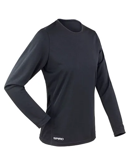 Dames Sportshirt Lange Mouw Spiro S254F in Dames Sportshirt Lange Mouw Spiro S254F - Black
