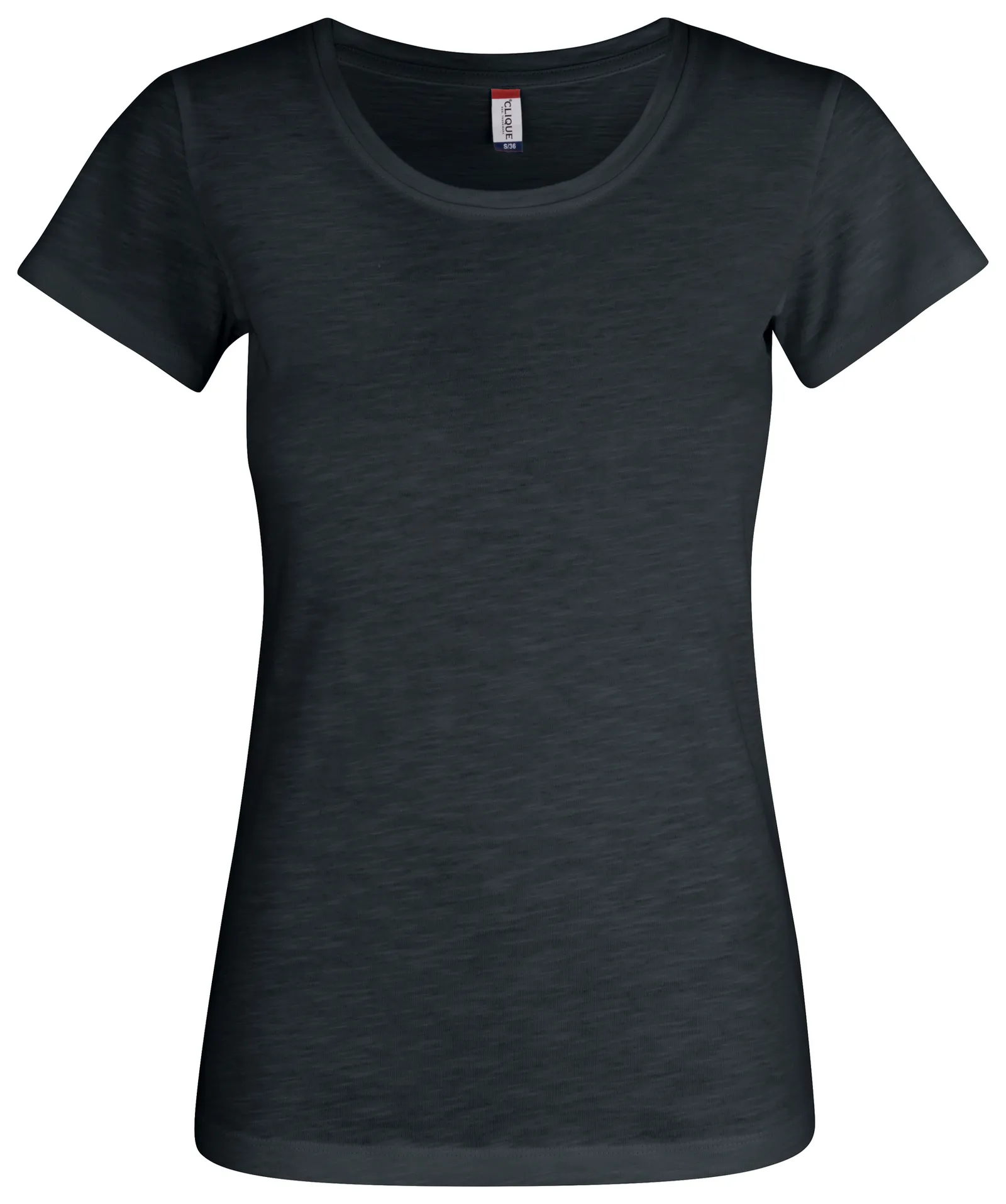 Dames T-shirt Clique Slub-T 029353 in Dames T-shirt Clique Slub-T 029353 - Zwart