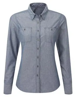 Horeca Dames Blouse Chambray Premier PR347 productfoto