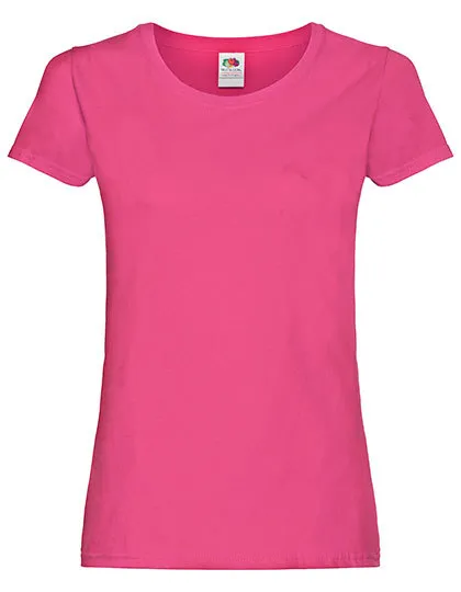 Goedkope Dames T-shirt Fruit of the Loom Lady fit 61-420-0 in Goedkope Dames T-shirt Fruit of the Loom Lady fit 61-420-0 - Fuchsia