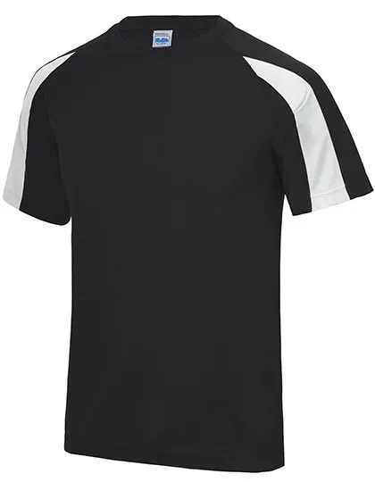Kinder Sportshirt Contrast AWDis JC003J in Kinder Sportshirt Contrast AWDis JC003J - Jet Black/Arctic White