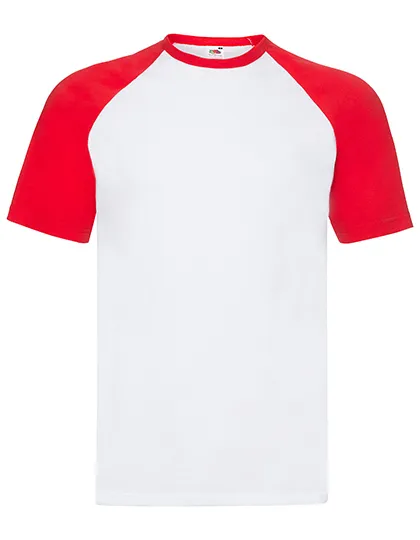 Baseball T-shirt Fruit of the Loom 61-026-0 in Baseball T-shirt Fruit of the Loom 61-026-0 - White/Red