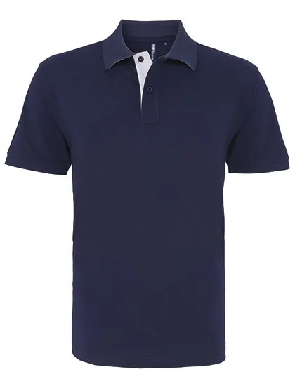 Heren Polo Asquith & Fox Classic Fit Contrast in navy-Wit