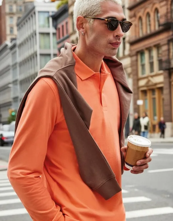 Heren polo B&C My Polo 210 Long Sleeve PU427