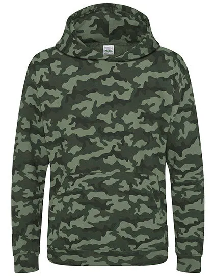 Kinder Camouflage Hoodie AWDis JH014J in Kinder Camouflage Hoodie AWDis JH014J Groen camo