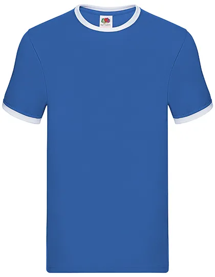 Ringer heren T-shirts Fruit of the Loom 61-168-0 in T-shirt Ringer Tee Fruit of the Loom 61-168-0 - Royal Blue/White