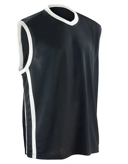 Heren Basketball Sportshirt Spiro S278M in Heren Basketball Sportshirt Spiro S278M Zwart-Wit