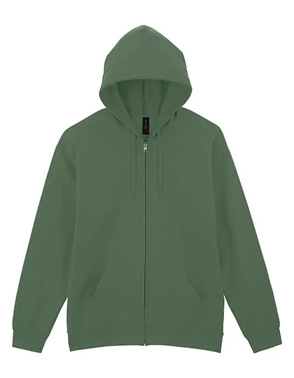 Heren Hooded Sweater met rits Softstyle Gildan SF600 in Heren Hooded Sweater met rits Softstyle Gildan SF600 militair green