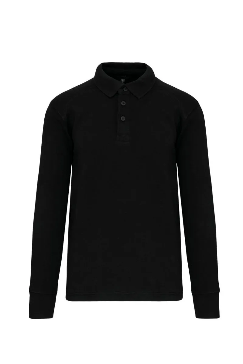 Werktrui WK Sweater met polokraag in Zwart