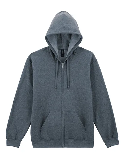 Heren Hooded Sweater met rits Softstyle Gildan SF600 in Heren Hooded Sweater met rits Softstyle Gildan SF600 Dark Heather