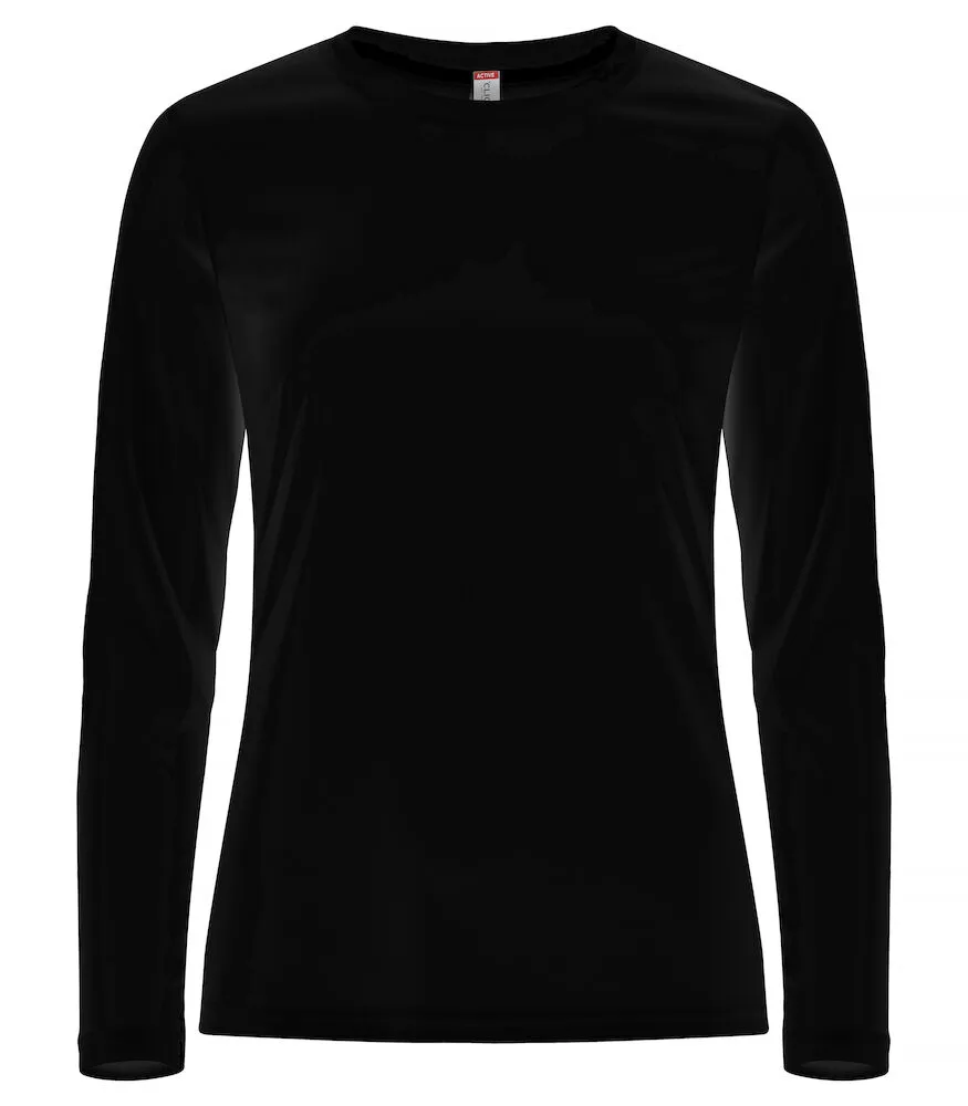 Dames T-shirt Lange Mouw Clique Basic 029041 in Dames T-shirt Lange Mouw Clique Basic 029041 - Zwart