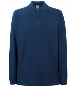 Heren Polo lange mouw Fruit of the Loom 63-310-0 in Heren Polo lange mouw Fruit of the Loom 63-310-0 Navy