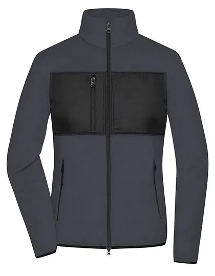 Dames Fleecevest James & Nicholson JN1311 in Dames Fleecevest James & Nicholson JN1311 carbon-zwart