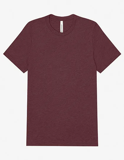 Heren T-shirt Bella Triblend Crew Neck 3413 in Maroon Triblend