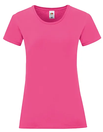Dames T-shirt Iconic Fruit of the Loom 61-432-0 in Dames T-shirt Iconic Fruit of the Loom 61-432-0 - Fuchsia
