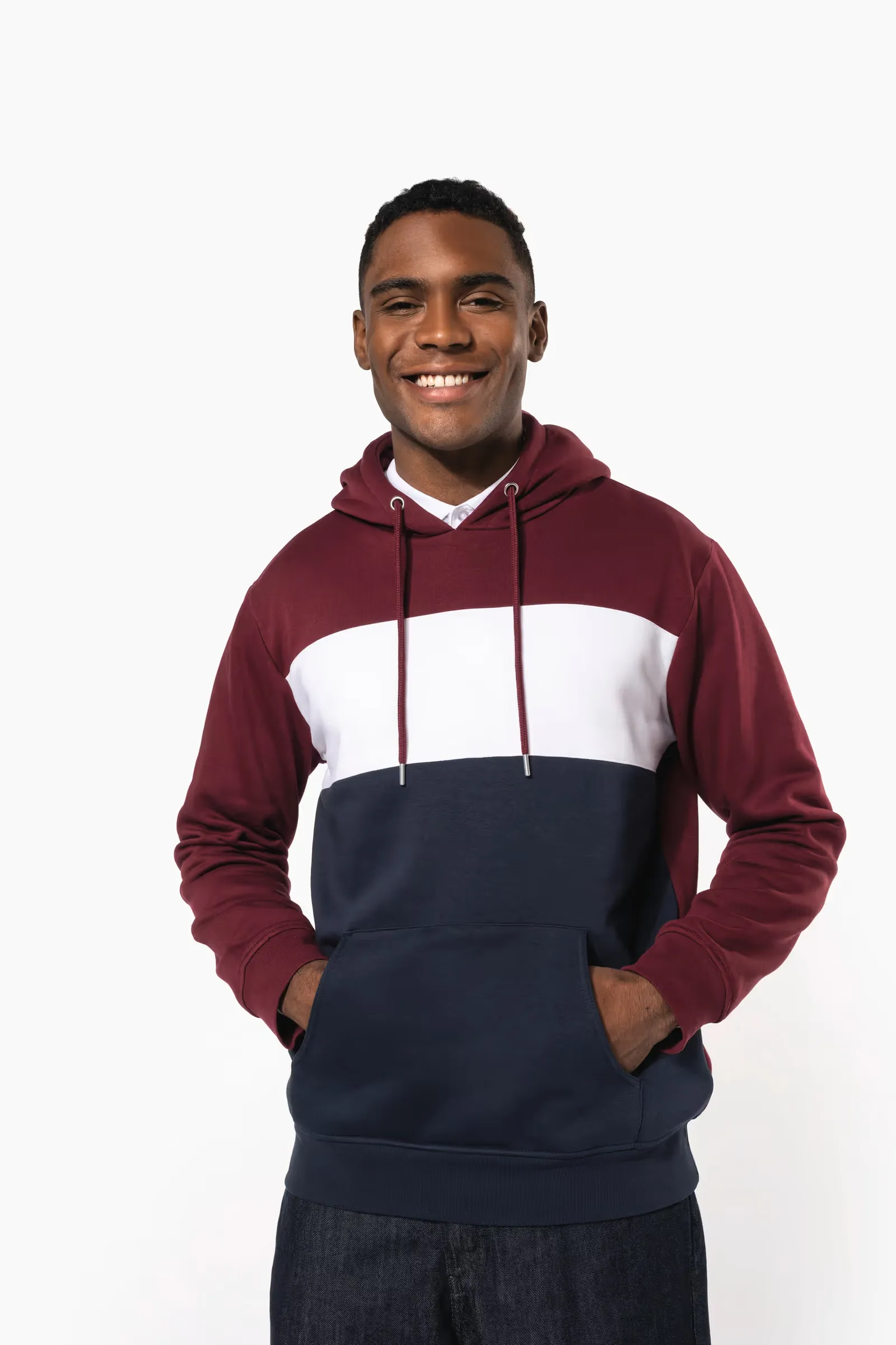 Heren Hoodie driekleurig kariban K4016