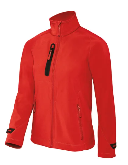 Dames Softshell Jas B&C X-LITE JW938 in Dames Softshell Jas B&C X-LITE JW938 Diep Rood