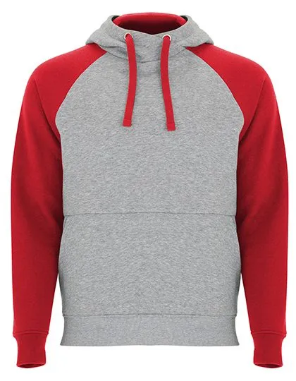 Baseball Hooded Sweater Roly Badet SU1058  in Baseball Hooded Sweater Roly Badet SU1058 Heather Grey-Red