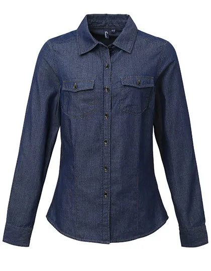 Horeca Dames Blouse Jeans Premier PR322 productfoto