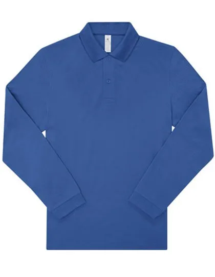 Heren polo B&C My Polo 210 Long Sleeve PU427 in Heren polo B&C My Polo 210 Long Sleeve PU427 Royal Blue