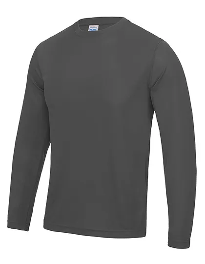 Heren Sportshirt Lange Mouw AWDis JC002 in Heren Sportshirt Lange Mouw AWDis JC002 Charcoal