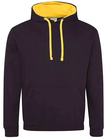 Heren Hoodie AWDis varsity JH003 in Heren Hoodie AWDis varsity JH003 - Jet Black-Gold