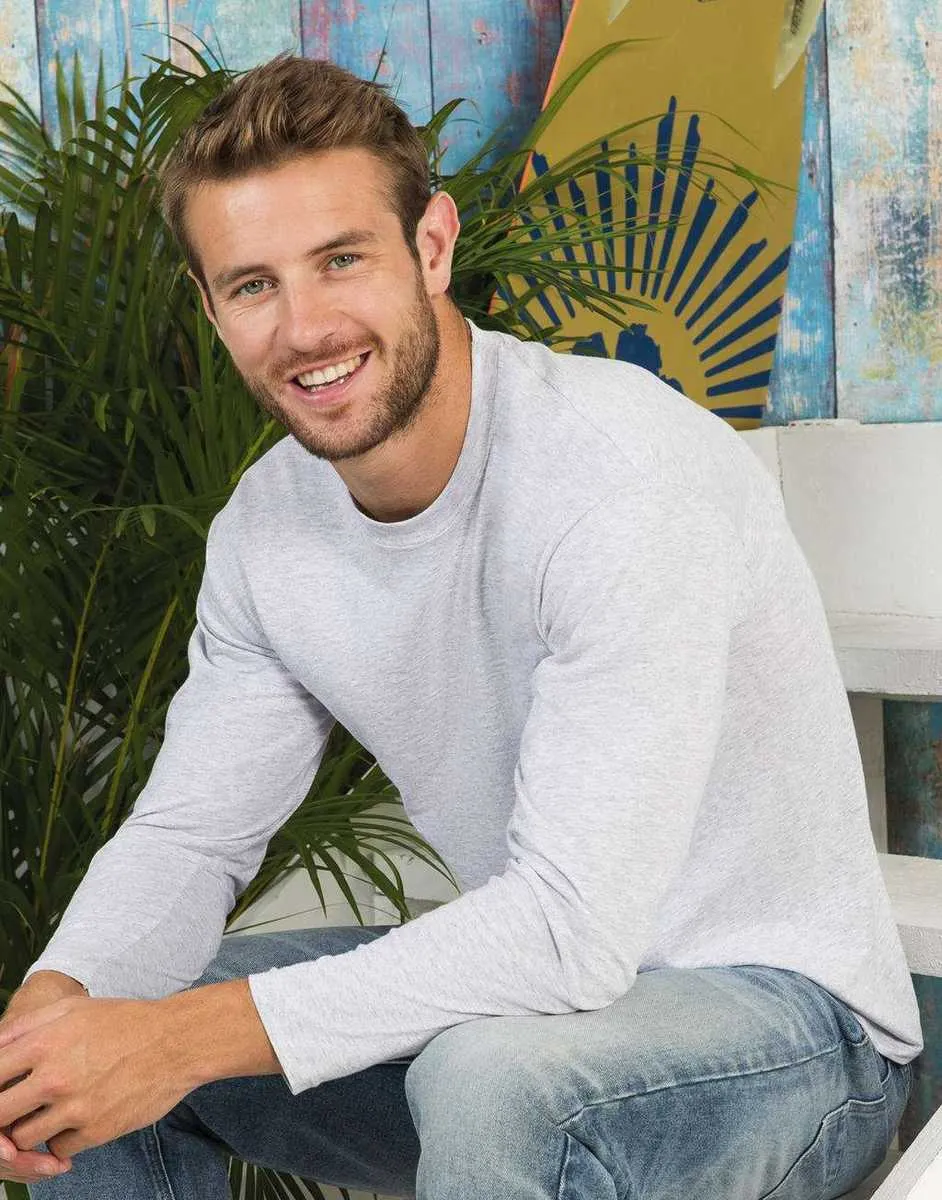 Heren T-shirt Lange Mouw Fruit of the Loom Original