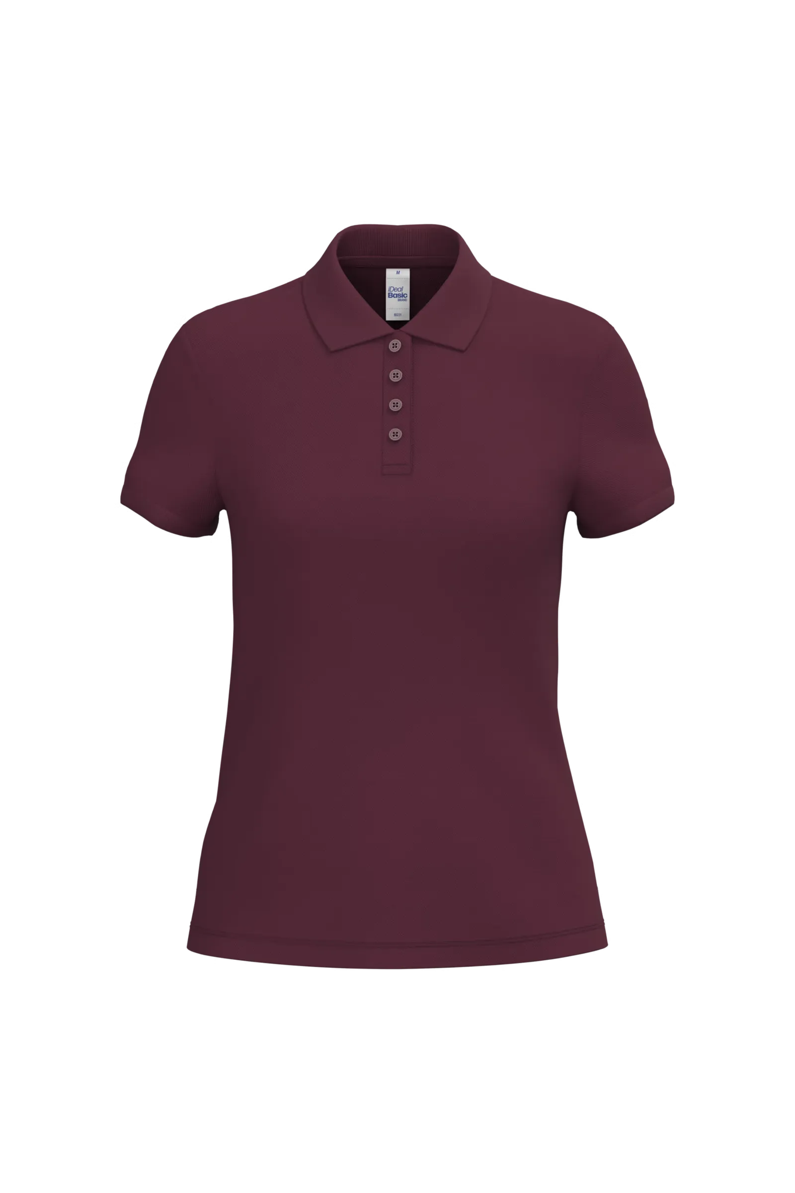 Dames Polo iDeal Basic Brand in Dames Polo iDeal Basic Brand Burgundy