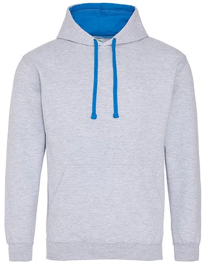 Heren Hoodie AWDis varsity JH003 in Heren Hoodie AWDis varsity JH003 - Heather Grey-Sapphire Blue