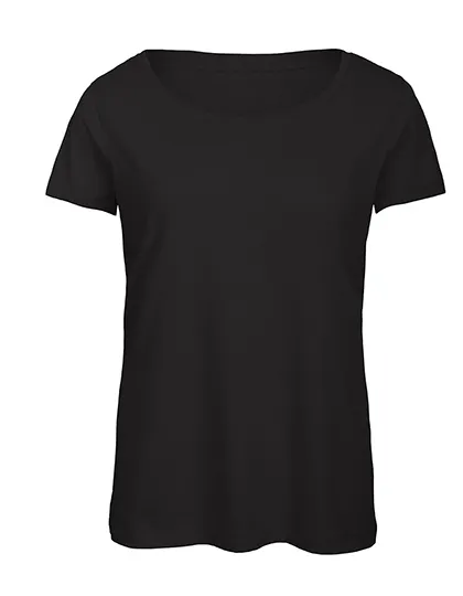 Dames T-shirt Triblend B&C TW056 in Dames T-shirt Triblend B&C TW056 - Black