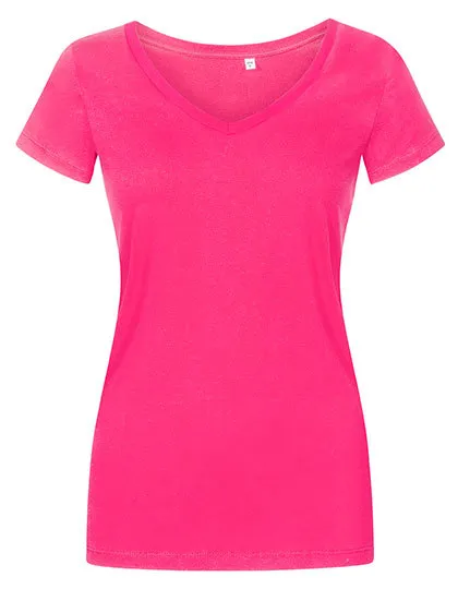 Dames T-shirt Promodoro V-Neck 1525 in Dames T-shirt Promodoro V-Neck 1525 - Bright Rose