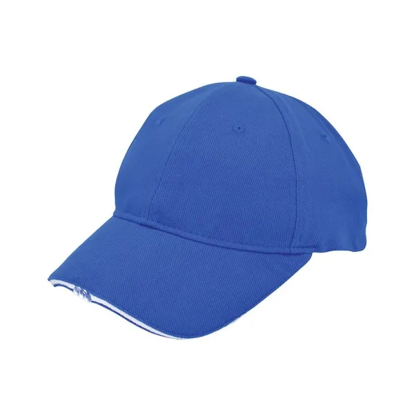 Cap 6 panel Heavy Brushed with Lights AR1190 in Cap 6 panel Heavy Brushed with Lights AR1190 Cobalt Blauw-Wit