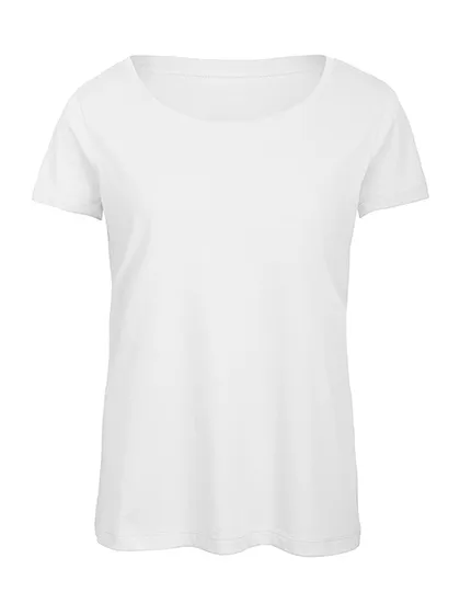Dames T-shirt Triblend B&C TW056 in Dames T-shirt Triblend B&C TW056 - White