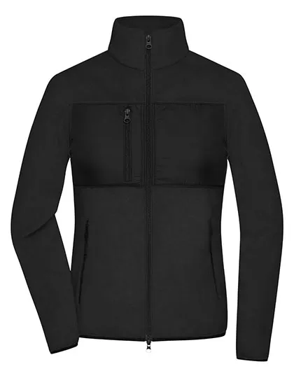 Dames Fleecevest James & Nicholson JN1311 in Dames Fleecevest James & Nicholson JN1311 zwart-zwart