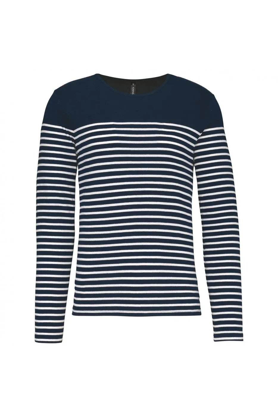 Heren T-shirt lange mouw gestreept Kariban K366 productfoto