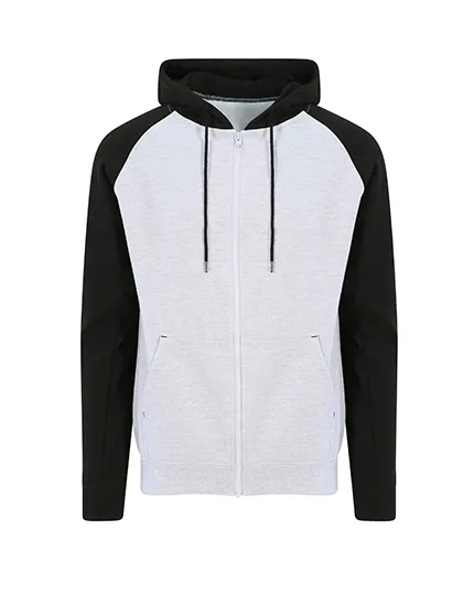 Baseball Hoodie AWDis JH063 in Baseball Hoodie AWDis JH063 heather grey-jet black