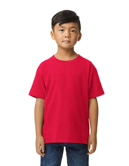 Kinder T-shirt Gildan Softstyle Midweight 65000B in rood
