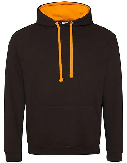 Heren Hoodie AWDis varsity JH003 in Heren Hoodie AWDis varsity JH003 - Jet Black-Orange Crush