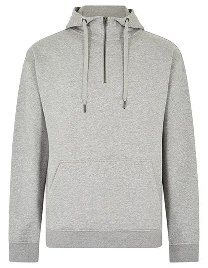 Heren Hoodie Kustom Kit 1-4 zip KK336 in Heren Hoodie Kustom Kit 1-4 zip KK336 - heather grey