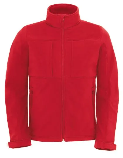 Heren Softshell Jas B&C Hoodie JM950 in rood