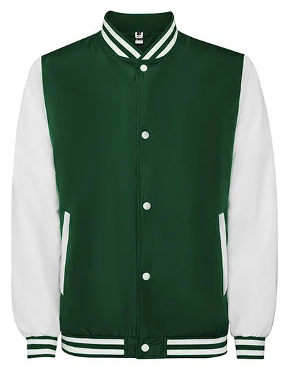 Baseball Jacket Roly California Varsity CQ6440 in Baseball Jacket Roly California Varsity CQ6440 - Bottle Green56-white01