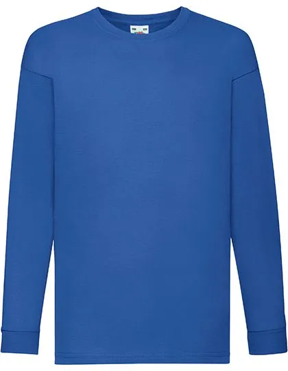 Kinder T-shirts LS Fruit of the Loom value weight 61-007-0 in Kinder T-shirts LS Fruit of the Loom value weight 61-007-0 - Royal Blue