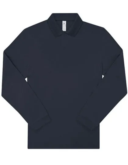 Heren polo B&C My Polo 210 Long Sleeve PU427 in Heren polo B&C My Polo 210 Long Sleeve PU427 navy