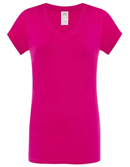 Dames T-shirt V hals JHK Sicilia TSULSCL in Dames T-shirt V hals JHK Sicilia TSULSCL - Fuchsia
