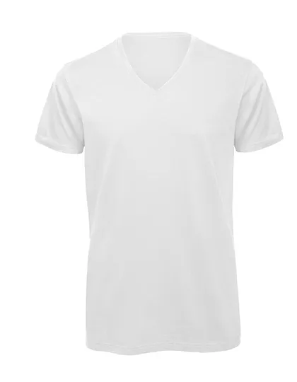 Heren T-Shirt B&C V hals Biologisch Inspire TM044 in Heren T-Shirt B&C V hals Biologisch Inspire TM044 - White