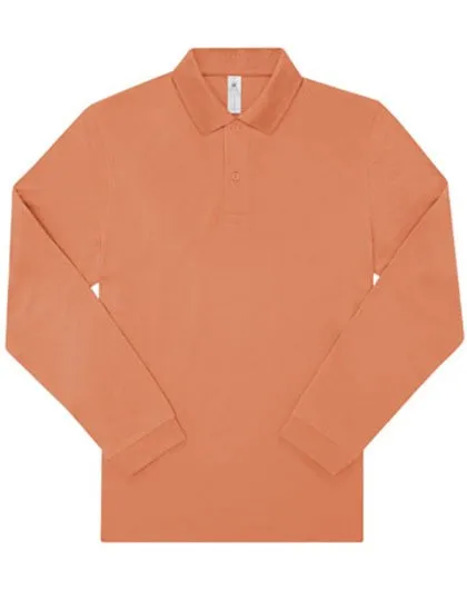 Heren polo B&C My Polo 210 Long Sleeve PU427 in Heren polo B&C My Polo 210 Long Sleeve PU427 Almalfi Coral